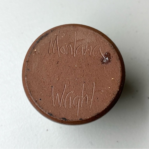 Montana Wright Vintage Stoneware Pottery Toothpick Holder - Picture 4 of 7